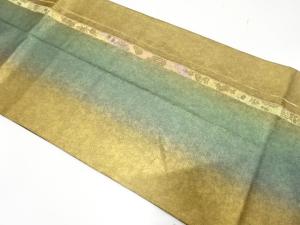 アンティーク　引箔　縞に花・古典柄織り出し袋帯（材料）
